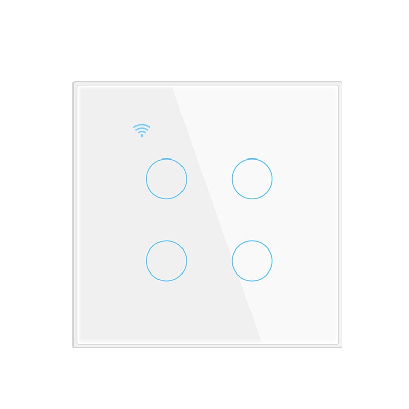 KIT 2x Interruptores WiFi Smart - Painel de Vidro Quadrado - com Neutro - Suporte Tuya, Alexa