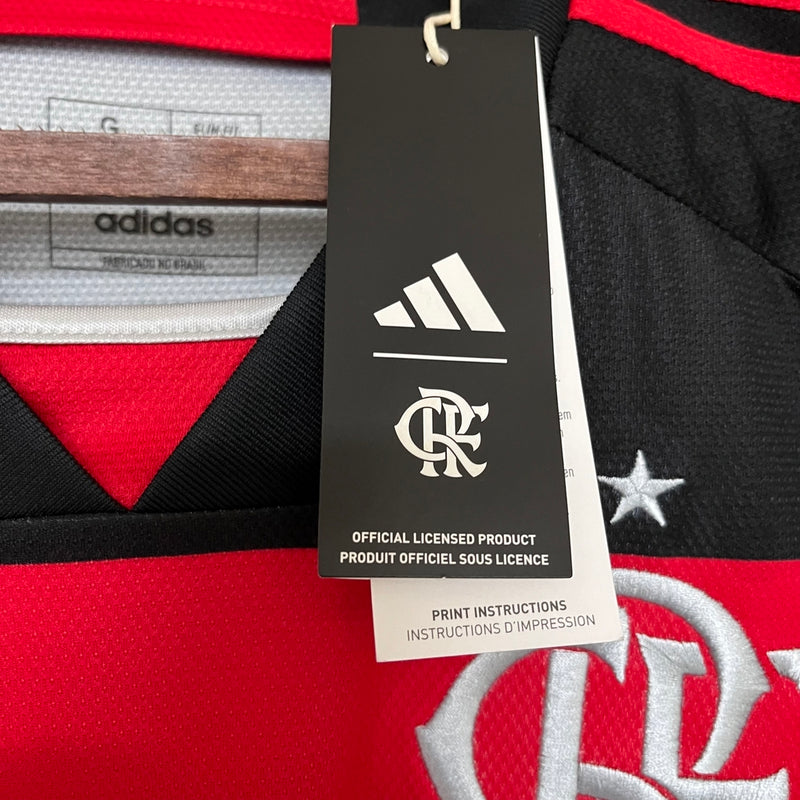 Camisa Flamengo I 24/25 Torcedor Adidas Masculina - Vermelha e Preta